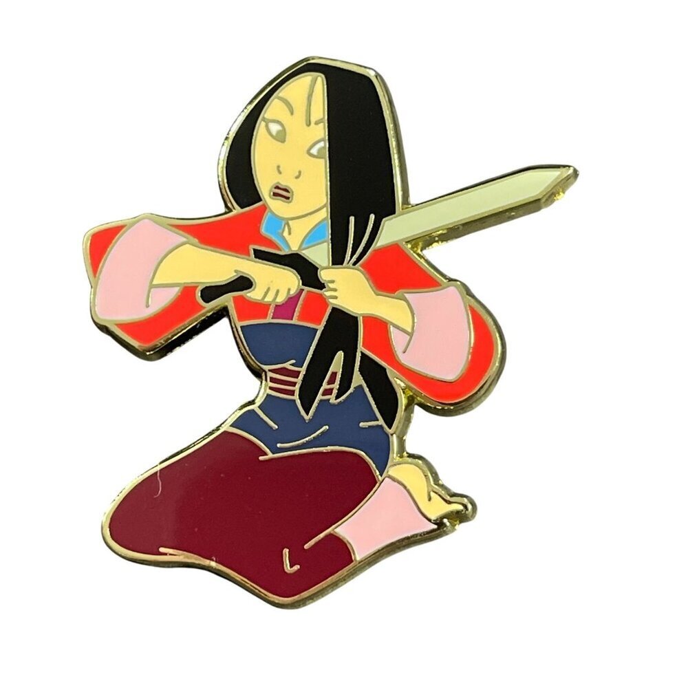 Mulan Princess Lapel Pin Warrior Sword Hair Badge Brooch Accessories Jewelry